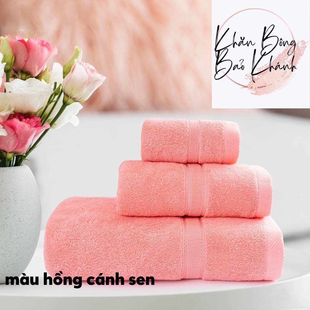 COMBO 3 KHĂN TẮM, KHĂN LAU ĐẦU KHĂN RỬA MẶT, HÀNG CAO CẤP 100% COTTON DÙNG TRONG GIA ĐÌNH KHÁCH SẠN QUÀ TẶNG