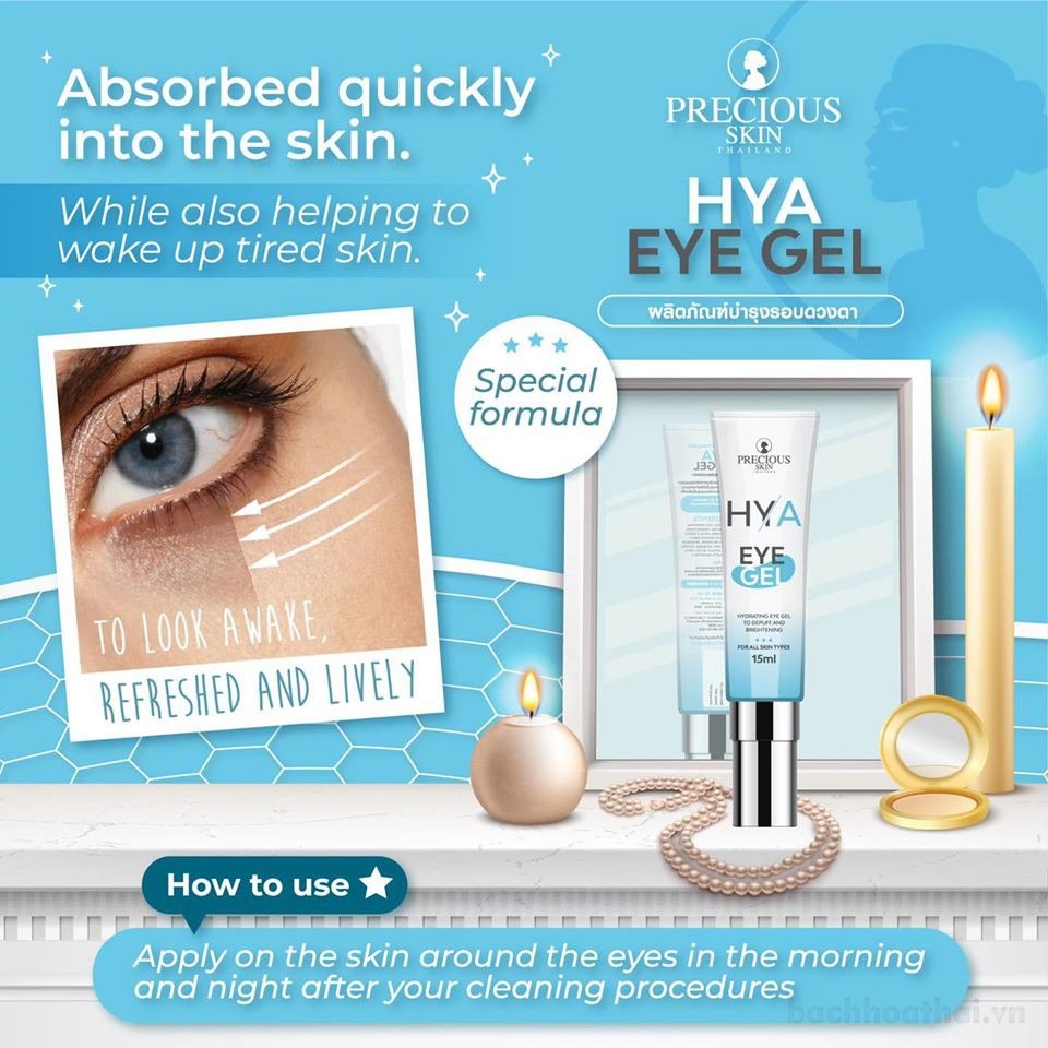 Gel mờ ṫhâm quầng mắt, nếp nhăņ làm mềm da Hya Eye Gel Thái Lan