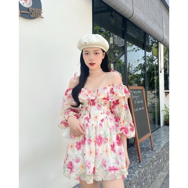 ĐẦM HOA VÀNG BÈO  RỚT VAI✨ ( có sẵn ) | BigBuy360 - bigbuy360.vn