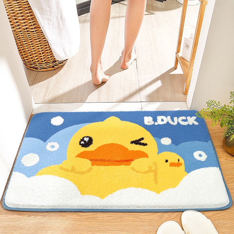 Thảm lót cửa chùi chân Thấm Hút Nước Họa Tiết Hoạt Hình Dễ Thương