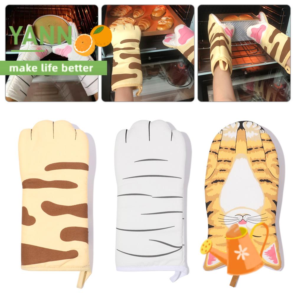 Găng tay nhấc nồi chống trượt chịu nhiệt hình chân mèo dễ thương tiện lợi
