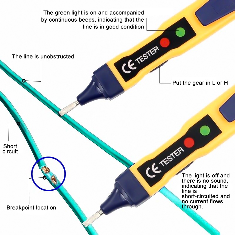 AIDEEPEN Bút Thử Điện Kỹ Thuật Số 12-1000V AC / DC Kèm Chuông Báo