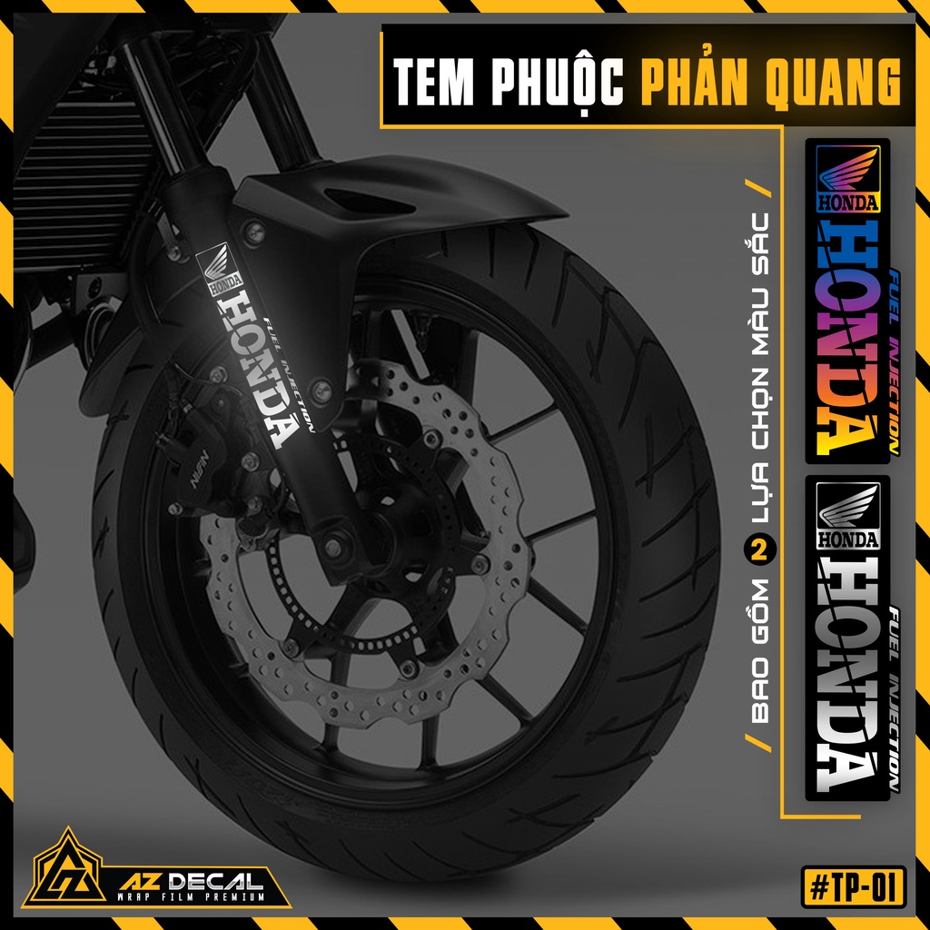 Tem Dán Phuộc Xe Máy, Xe Mô Tô, Xe Điện Phản Quang Honda | TP01 | Decal Chống Nước, Bám Dính Chắc Chắn