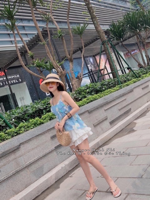 Set áo 2 dây hoa + quần sooc bèo | BigBuy360 - bigbuy360.vn