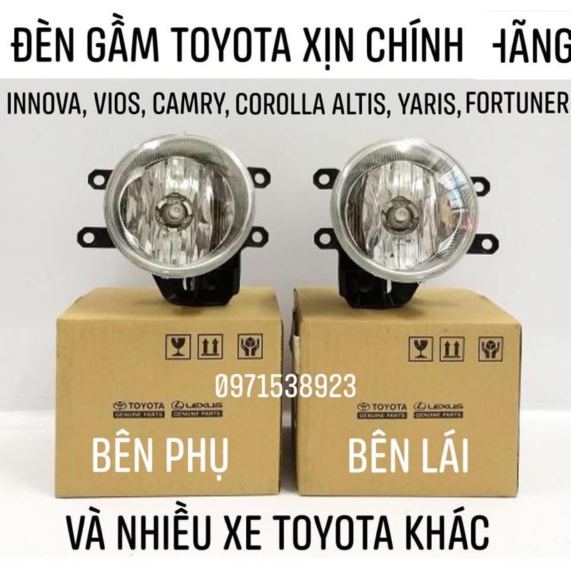 đèn gầm toyota camry, innova, vios, yaris, corolla altis, fortuner xịn chính hãng toyota 81210-0d110 81220-0d110