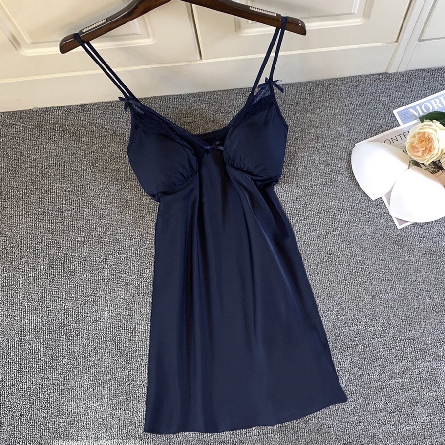 Váy Ngủ Hai Dây Lụa Satin Phối Ren Hisexy MD94 | BigBuy360 - bigbuy360.vn