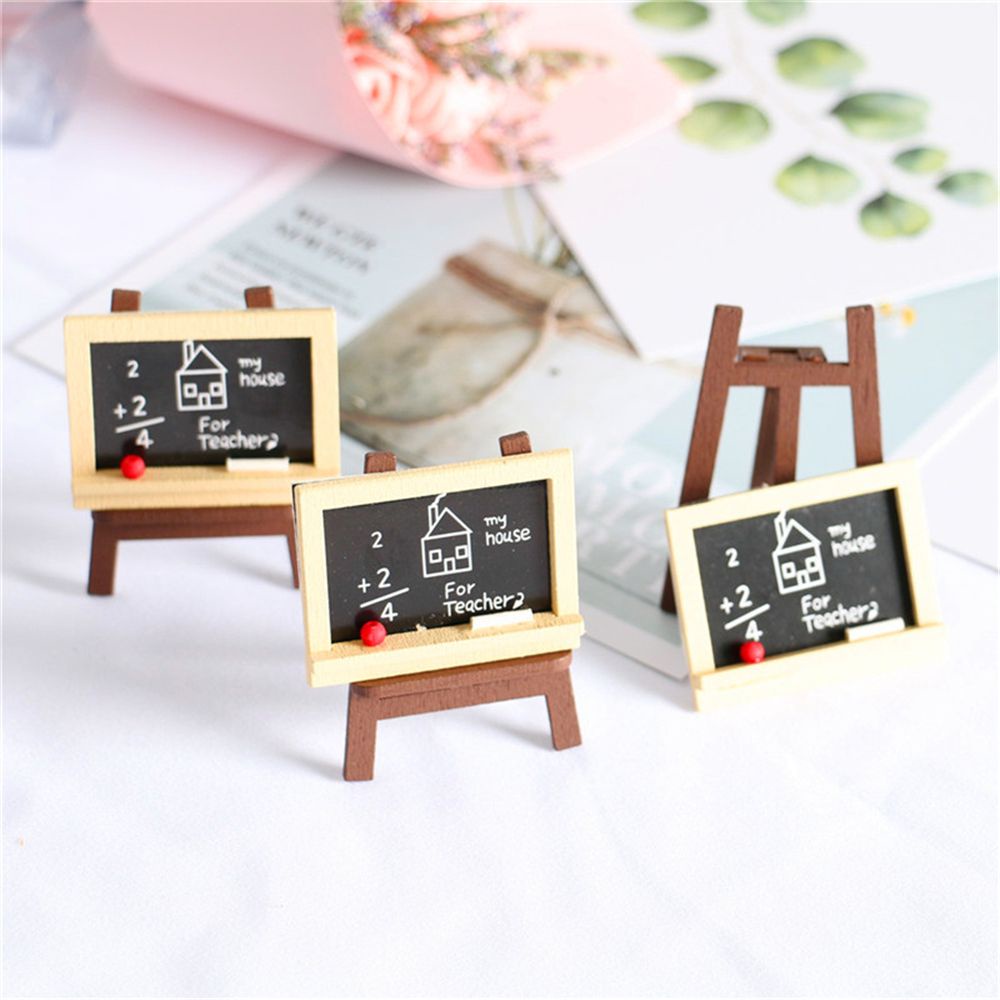 Đồ trang trí bảng đen mini bằng gỗ cho nhà búp bê 1:6/1:12