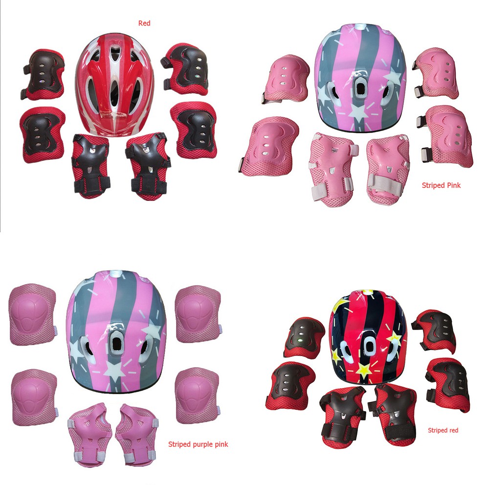 Set mũ bảo hiểm kèm đệm bảo vệ tay và đầu gối chuyên dùng khi đi xe đạp / chơi thể thao cho bé