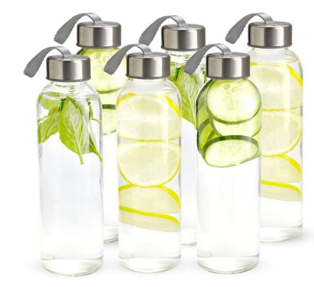 CHAI THUỶ TINH 500ML NẮP CÓ DÂY XÁCH