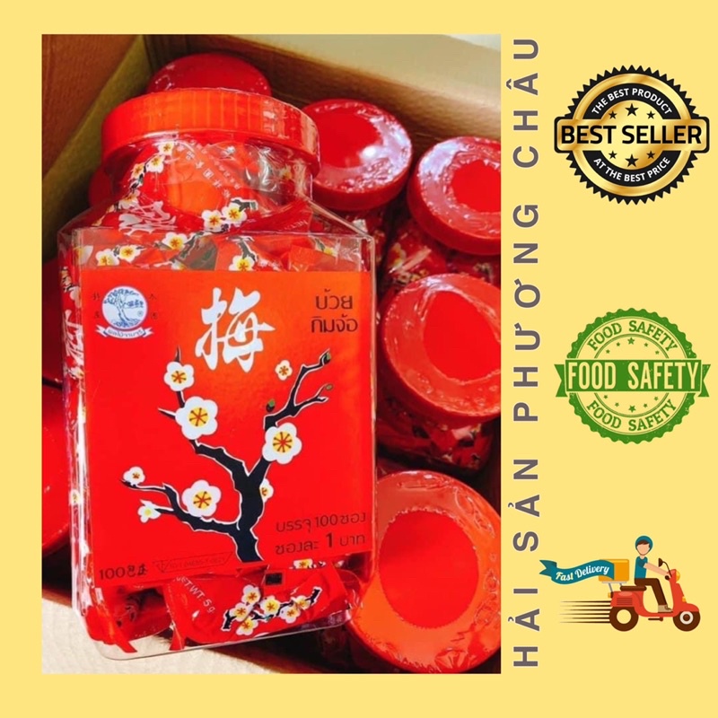 [HỎA TỐC SG] Xí muội hoa anh đào hoa mai Thái Lan hộp 100 gói