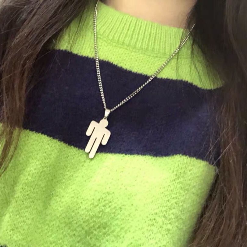 Dây chuyền thép titan có mặt phong cách Billie Eilish thời trang hip hop đường phố cho nam và nữ