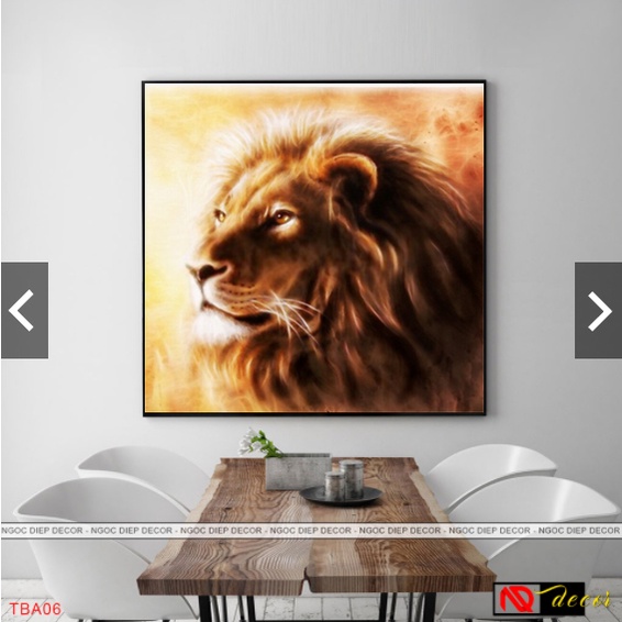 Tranh SƯ TỬ Hổ treo tường phòng ngủ trang trí nhà đẹp Decor phòng khách nghệ thuật hiện đại vintage hiện đại HĐ041