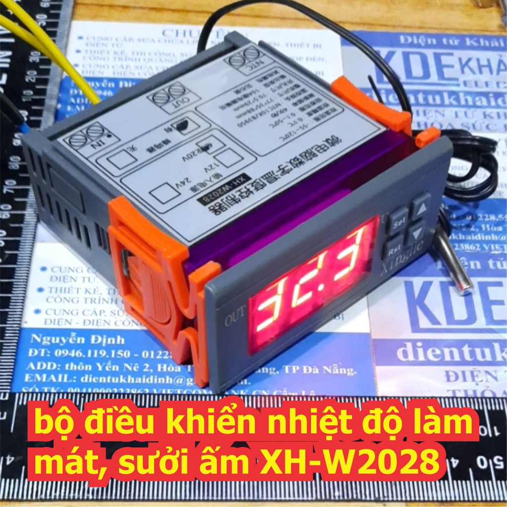 bộ điều khiển nhiệt độ làm mát, sưởi ấm themostat controller XH-W2028, áp vào 12Vdc 24Vdc 220VAC kde6606