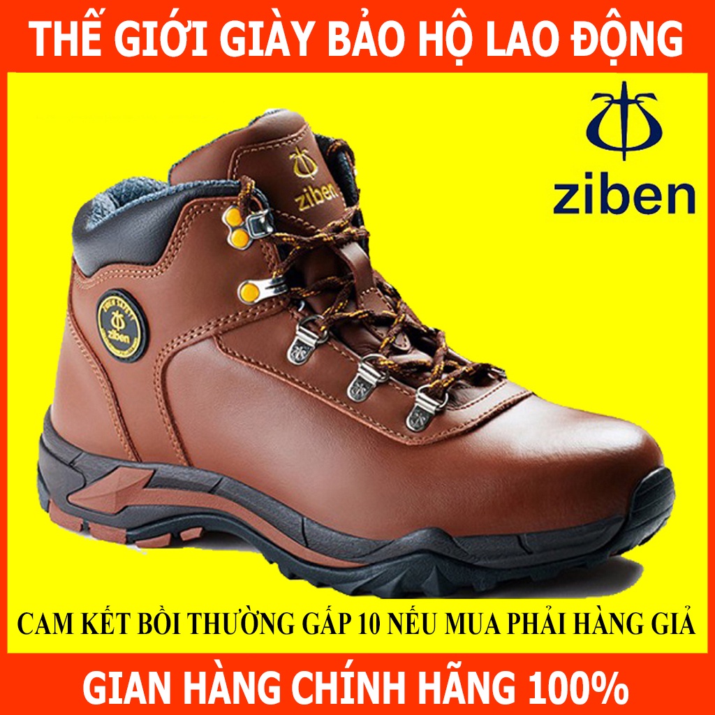 Giày Bảo Hộ Hàn Quốc Ziben 188 Chất Da Thật, Chống Thấm Nước, Đế Chống Trơn Trượt