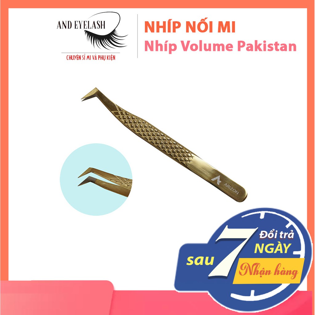 Nhíp nối mi volume vàng pakistan, mũi nhám cao cấp dành cho thợ nối mi chuyên nghiệp, bao test 8-15D