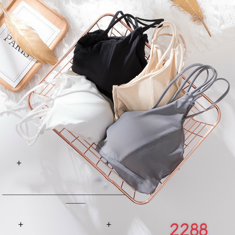 [Mã FAMAYWA giảm 10K đơn 50K] Áo bra croptop su trơn mát hai dây thời trang hè 2288 - Mbra94 | BigBuy360 - bigbuy360.vn