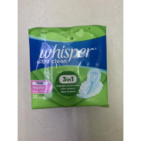 Băng vệ sinh Whisper Ultra Clean siêu thấm có cánh 12 miếng 24CM
