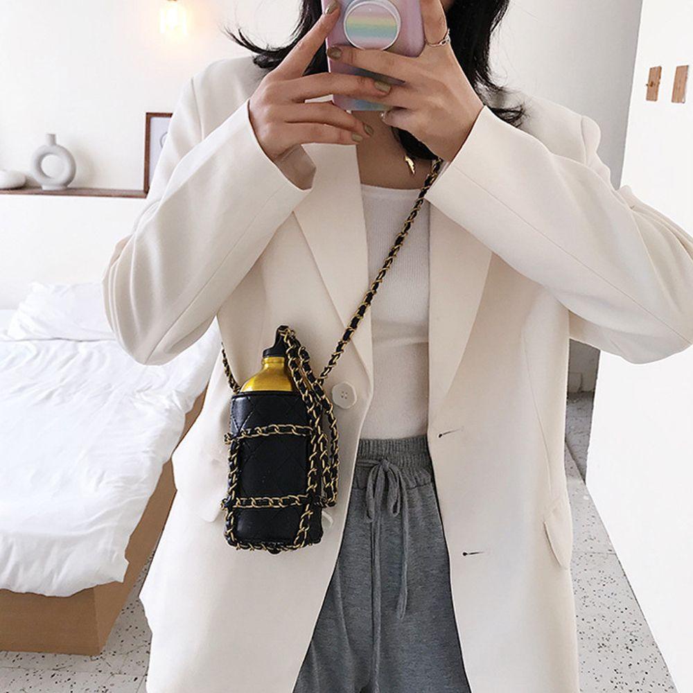 Qqmall Túi Xách Tote Đeo Vai Phối Dây Xích Hình Bình Nước