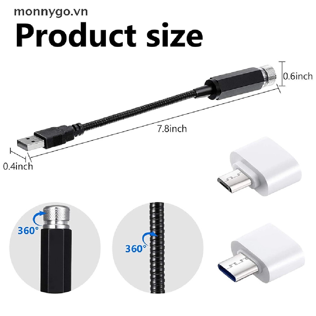 Monnygo Đèn LED Chiếu Bầu Trời Đầy Sao Lãng Mạn 5V Sạc USB