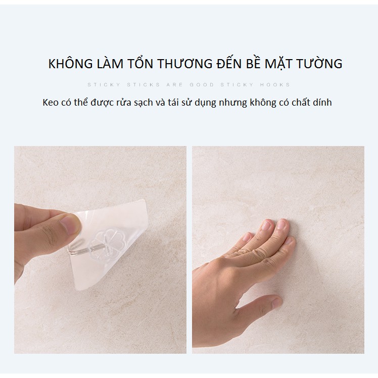 Bộ 5 Móc Treo Dán Tường Để Đồ Siêu Dính