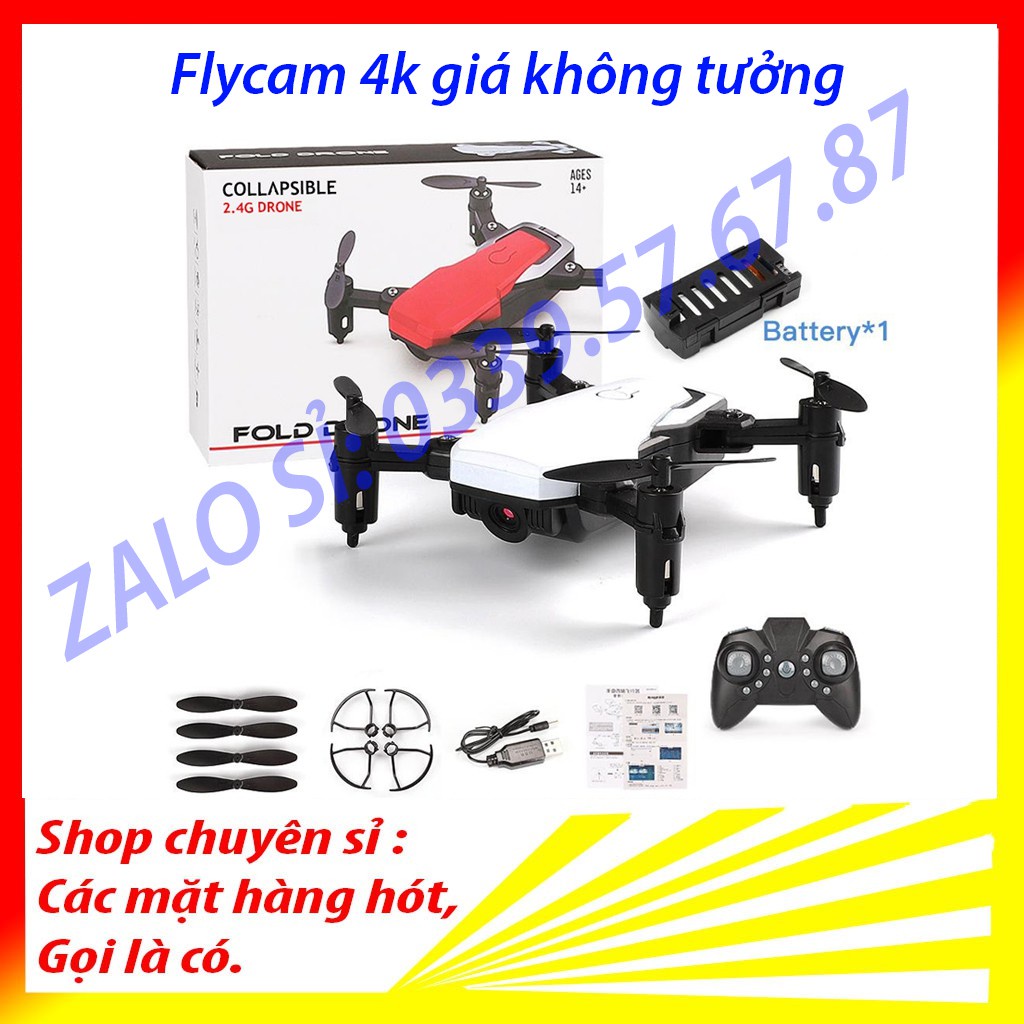 [thanhha]   Flycam mini giá rẻ điều khiển từ xa quay phim, chụp ảnh, chống rung kết nối wifi có tay cầm điều khi