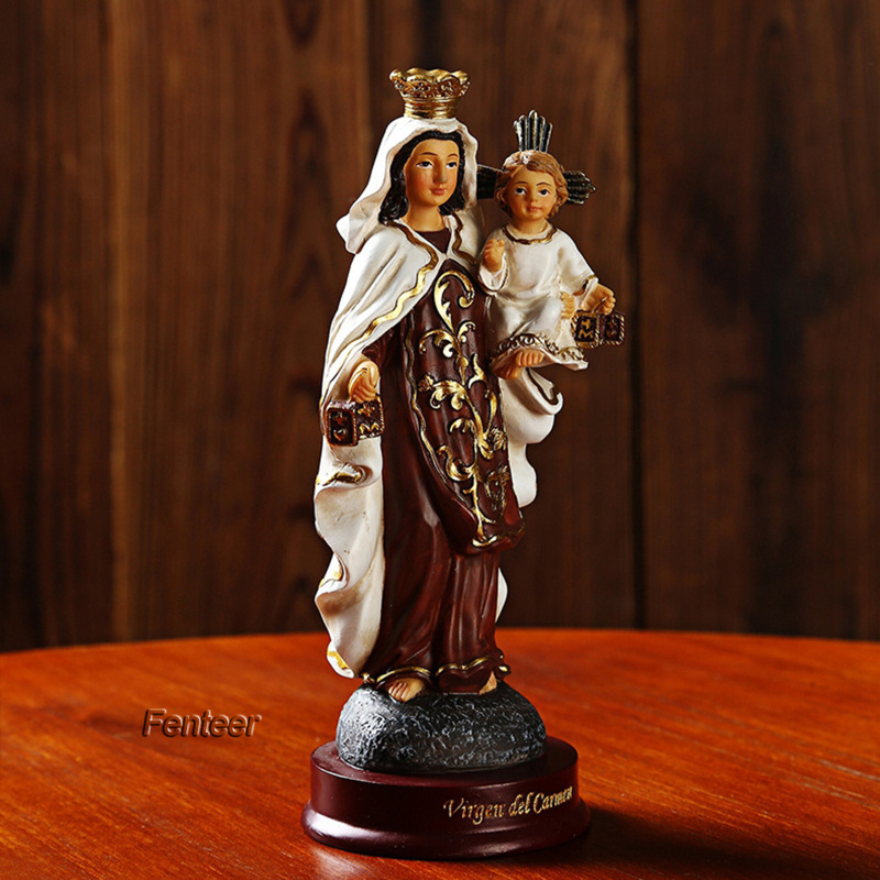 [FENTEER]Our Lady of Guadalupe Statue Virgin Mary Catholic Handmade Resin Sculpture