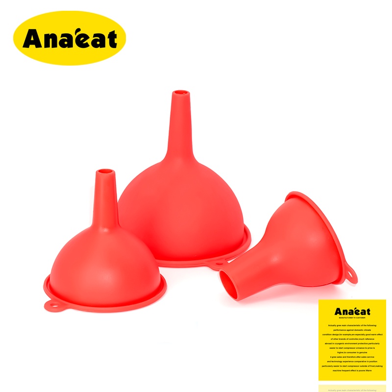 Set 3 phễu chiết rót chất lỏng ANAEAT bằng silicon đa năng tiện dụng thích hợp cho nhà bếp
