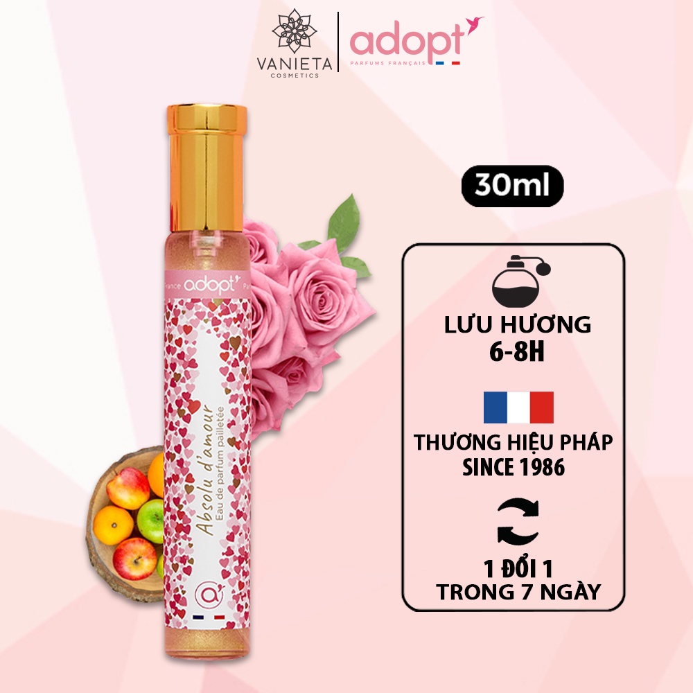 Nước hoa nữ Adopt ABSOLU D'AMOUR hương kẹo ngọt trẻ trung dung tích 30ml MS007 - Vanieta Cosmetics
