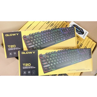 Bàn phím chính hãng Glowy T-WOLF, Model:T20 LED RGB|104 keys|USB| Giả cơ - Bảo hành 1 năm
