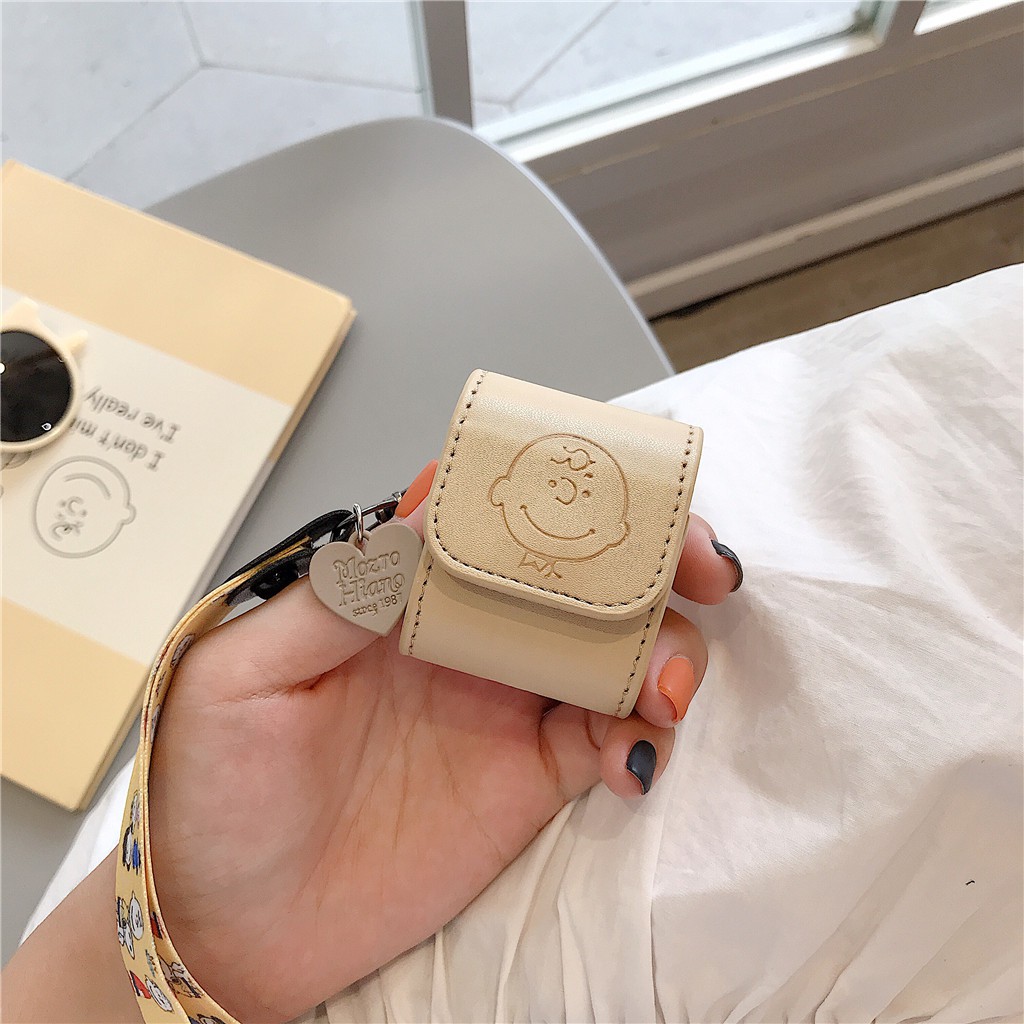 Vỏ bảo vệ hộp sạc tai nghe AirPods Pro AirPods 1 AirPods 2 bằng da kèm móc khóa