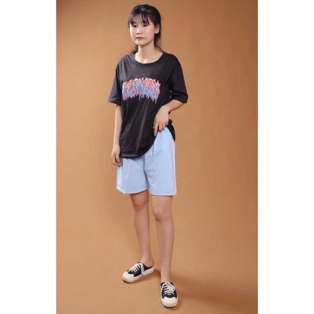 Quần Đùi 3 Sọc Unisex nam nữ Quần Shorts ống rộng màu Đen - Trắng - Xanh Ulzzang 2021 *