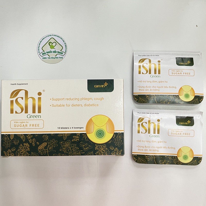 Viên ngậm Ishi Green - Giảm ho, long đàm - Vị thơm ngon - Vĩ 4 viên
