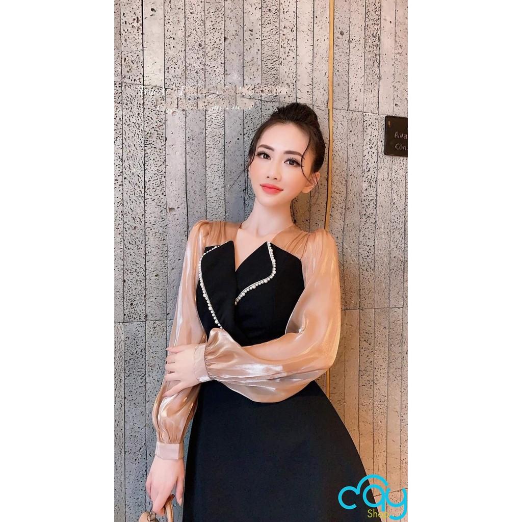 ĐẦM TIỂU THƯ TAY PHỒNG DỄ THƯƠNG ĐỦ SIZE S,M,L,XL,XXL - F4