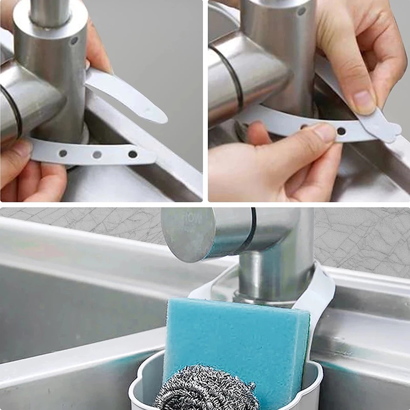 Giá Đỡ Miếng Xốp Rửa Chén Gắn Vòi Nước Bồn Rửa Tiện Dụng