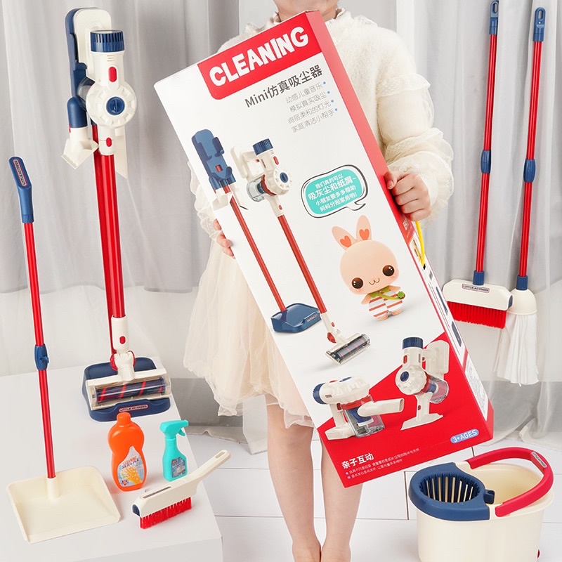 Bộ đồ vệ sinh dọn nhà cho bé - máy hút bụi cầm tay biến đổi 3in1 - âm thanh hiệu ứng