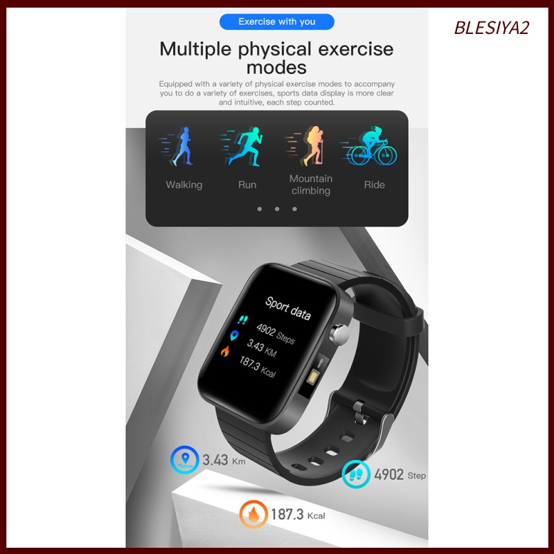 [BLESIYA2]T68 Men Waterproof Bluetooth 5.0 Heart Rate Monitor Smart Watch Wristband