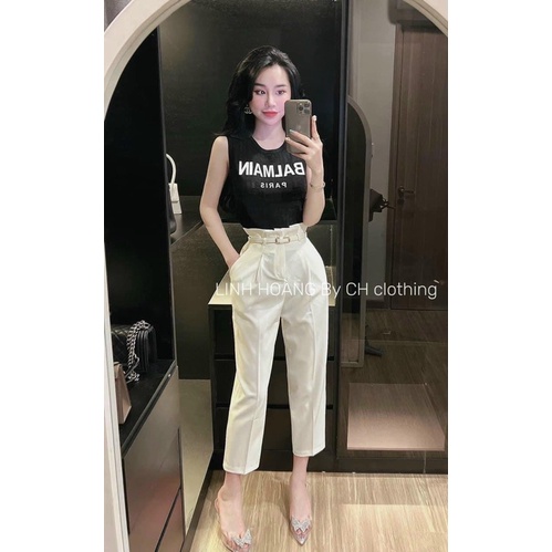 MÃ 150 - QUẦN BAGGY CẠP GẬP CÁCH ĐIỆU KÈM ĐAI NÂU