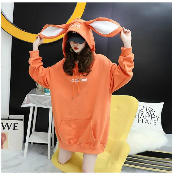 Áo Khoác Hoodie Tai Thỏ Siêu Mỏng Phong Cách Hàn Quốc Thời Trang Thu Đông 6 Màu Lựa Chọn / 40-90kg