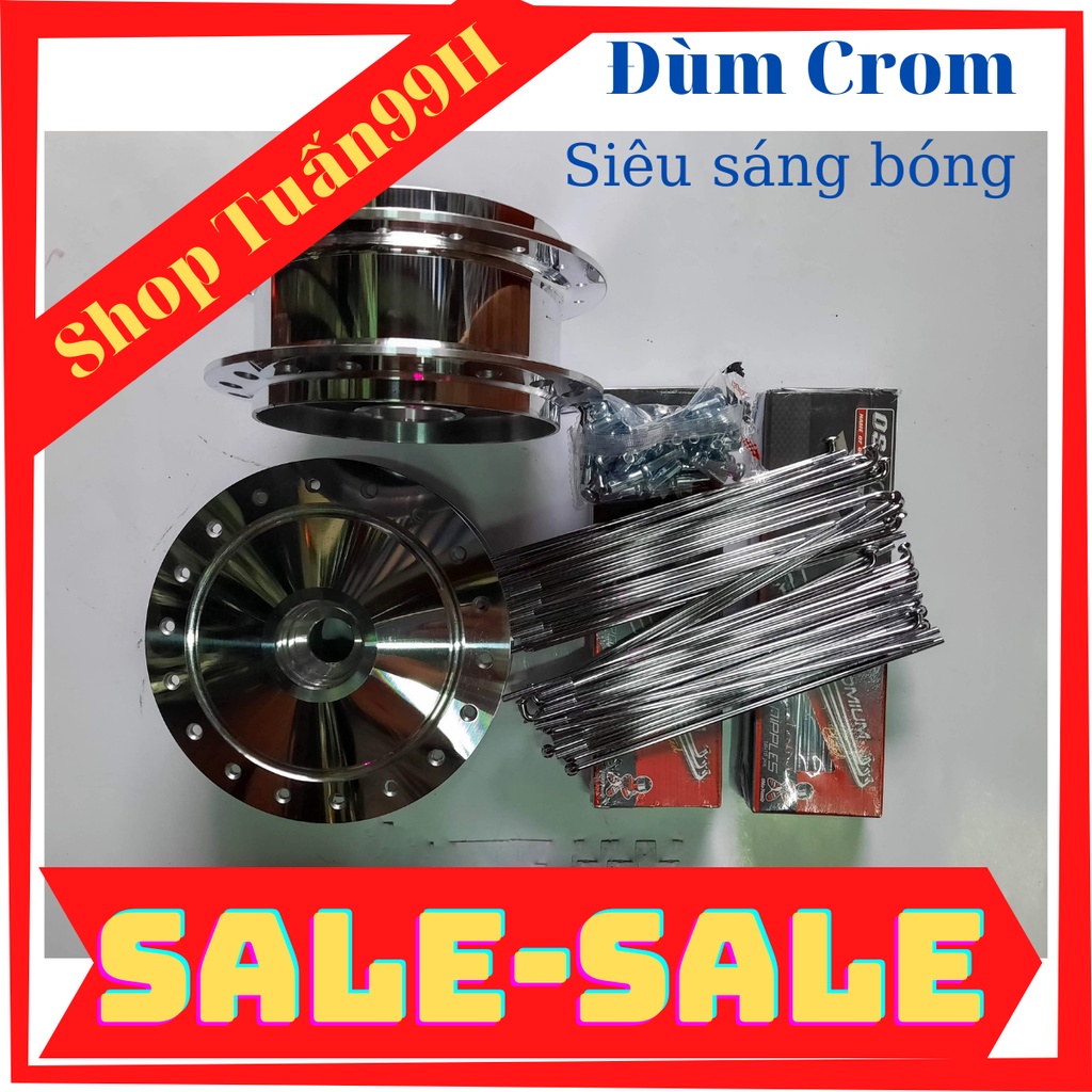 Bộ đùm căm Crom dành cho Dream ,Wave Blade, WS110 thắng đùm