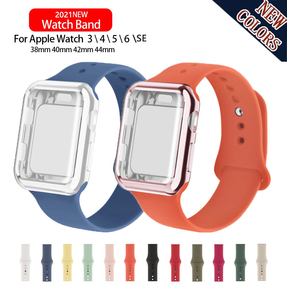 Dây Đeo Silicon Mềm Thoáng Khí Cho Đồng Hồ Thông Minh Apple Watch Series 6 / Se / 5 / 4 / 3 / 2 / 1 Iwatch 38mm 40mm 42mm 44mm