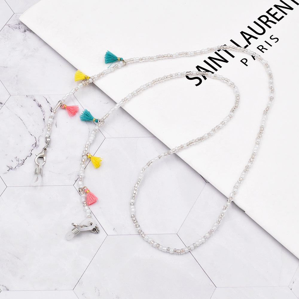 Dây Đeo Mắt Kính Xâu Hạt Ngọc Trai Tua Rua Phong Cách Mới Chống Mất