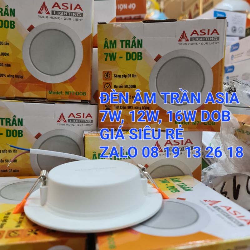 Đèn Âm Trần Asia SIÊU RẺ 7w,12w,16w công nghệ DOB tiết kiệm điện, nguồn tích hợp liền thân đèn, bảo hành 2 năm