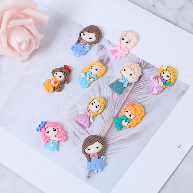 Set 10 Búp Bê Nàng Tiên Cá Bằng Nhựa Dùng Để Trang Trí