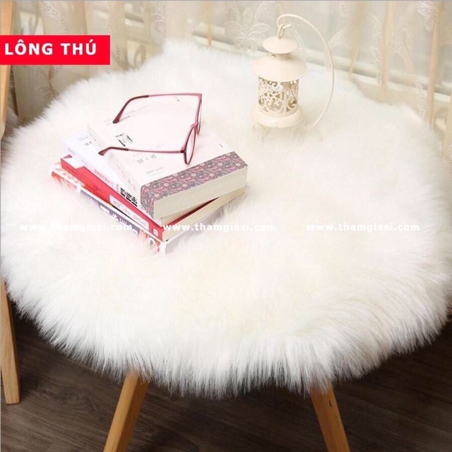 Thảm lông tròn trắng chụp ảnh mini siêu xinh size 40x40