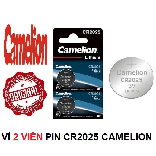 Vỉ 2 viên pin CR2025 3V CAMELION CR-2025 2025 3 Vol (Hàng hãng)