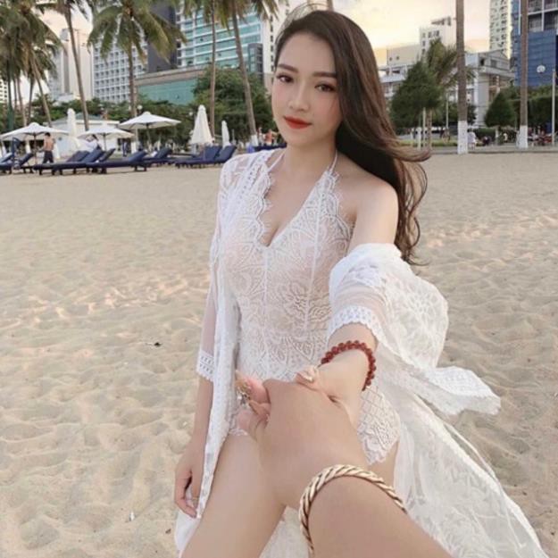 Áo choàng đi biển ren lưới trắng Kimstore_bikini - kèm ảnh thật và feedback ་