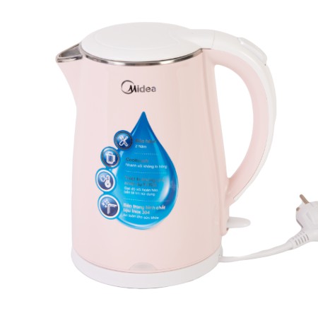 [Chính hãng] Bình siêu tốc MIDEA MK-15DP PINK 1.5L chinh hãng, bảo hành 12 tháng , lỗi đổi mới trong 7 ngày