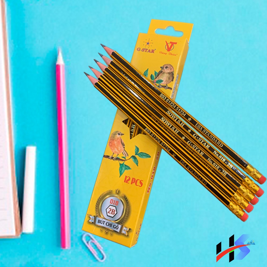 Hộp 12 Cây Bút Chì Gỗ 2B Gstar 018 [ Mua 1 Hộp tặng 1 Gôm + 1 Chuốt Chì ]