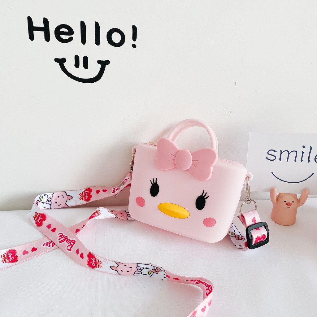 Túi đeo chéo silicon cho bé bản to hình ngỗ nghĩnh 5 mẫu như hình