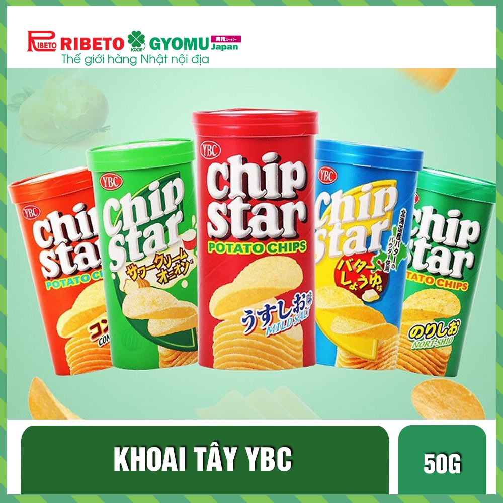 ( Đủ Vị ) Khoai Tây YBC vị bơ nước tương 50g, vị rong biển chip star 50g , vị muối YBC ,vị súp chip star